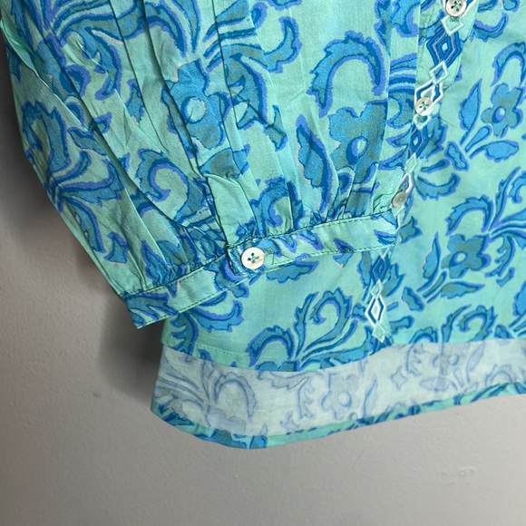 Sundance | Faron Aqua Print Top - Picture 6 of 8